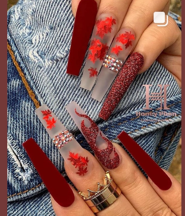 30 Mind Blowing Red Christmas Nails Acrylic For 21 Girl Beauty